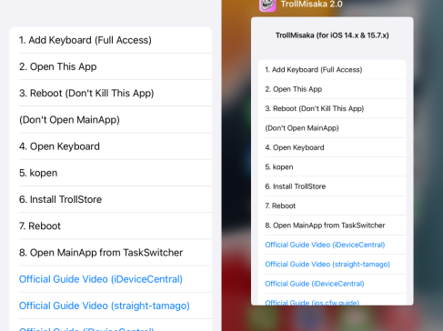 15.7.2-15.8.1 安装 TrollStore 巨魔｜新工具 TrollMisaka 教程/视频